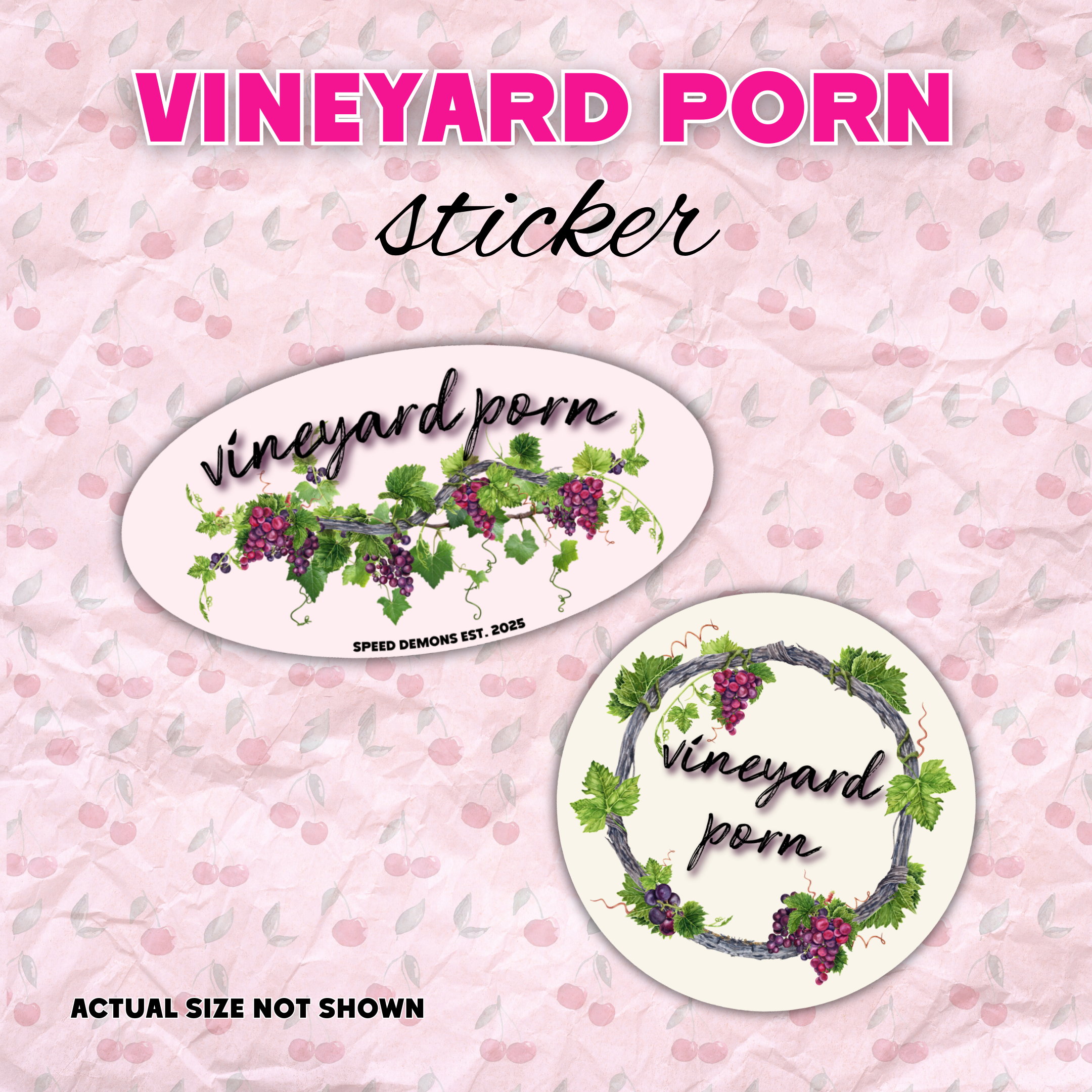Vineyard P*rn Vinyl Sticker | Speed Demons Inspired